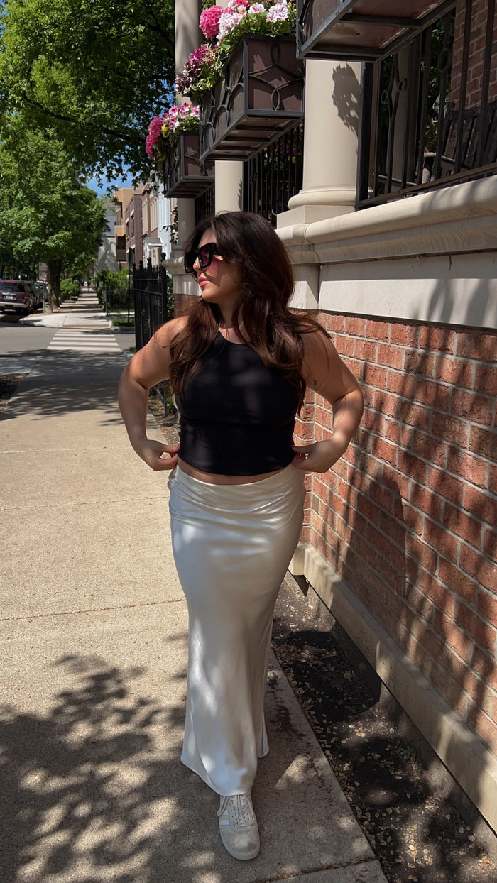 SATIN MAXI SKIRT