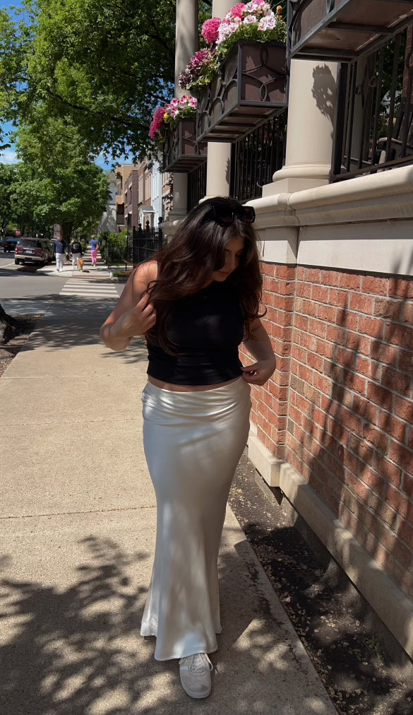 SATIN MAXI SKIRT
