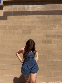 WASHED DENIM ROMPER