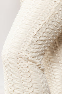 crochet cover up bottoms pockets cream beach wear front flared