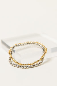 gold silver bead bracelet 3mm 4mm 