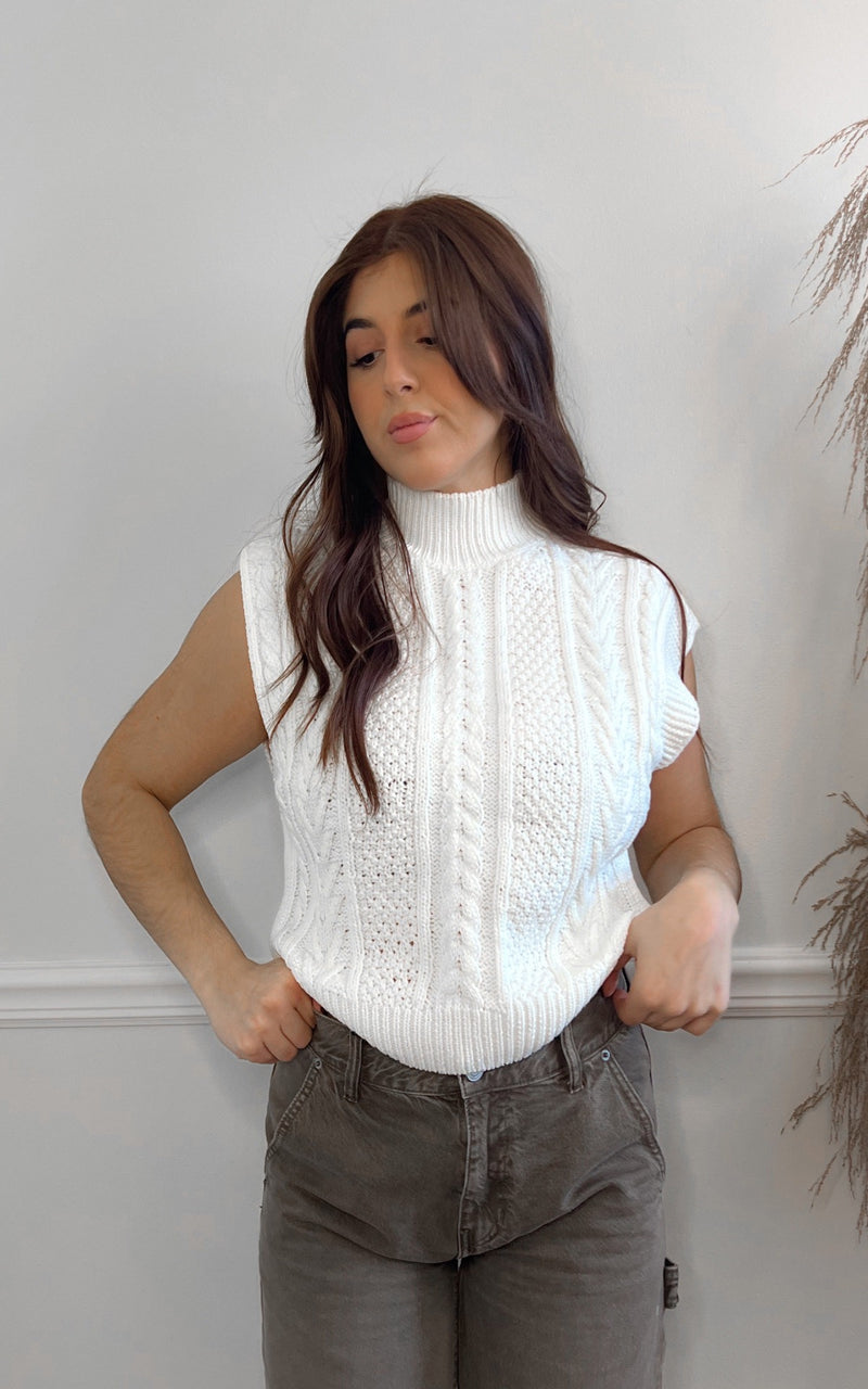 sleeveless oversized knit sweater vest front